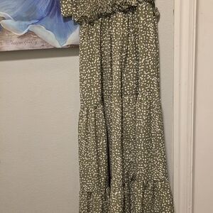 Green Polka Dot Maxi Dress